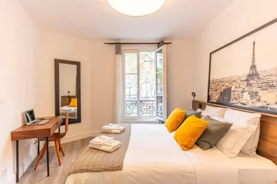 Un ou plusieurs lits dans un hébergement de l'établissement Charming apartment - 1BR-4P - Bastille