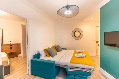 Un ou plusieurs lits dans un hébergement de l'établissement Charming apartment - 1BR-4P - Bastille