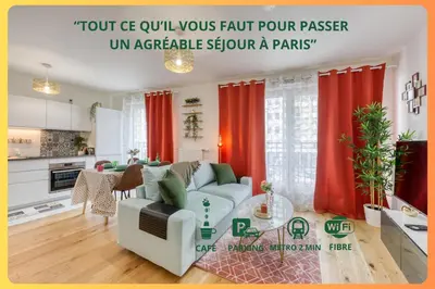 Cuisine ou kitchenette dans l'établissement Easy Paris Visit Metro & Parking