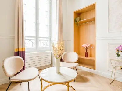 Coin salon dans l'établissement Merveil - Luxury Suite -Opera - Volney I
