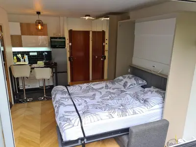 Cuisine ou kitchenette dans l'établissement Studio à La Défense (climatisé, parking)