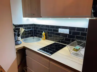 Cuisine ou kitchenette dans l'établissement Studio à La Défense (climatisé, parking)