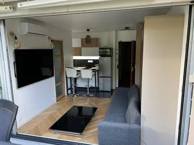 Cuisine ou kitchenette dans l'établissement Studio à La Défense (climatisé, parking)