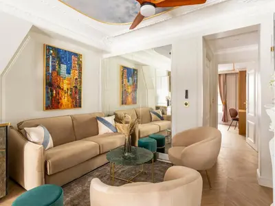 Coin salon dans l'établissement Merveil - Luxury Suite - Opera - Rougemont II