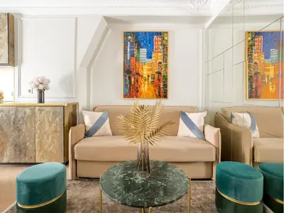 Coin salon dans l'établissement Merveil - Luxury Suite - Opera - Rougemont II