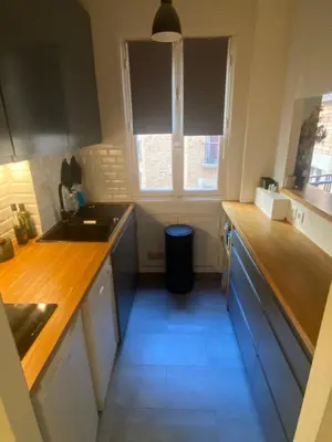 Cuisine ou kitchenette dans l'établissement Petit coin de paradis Paris 16
