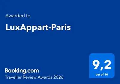 Certificat, récompense, panneau ou autre document affiché dans l'établissement LuxAppart-Paris