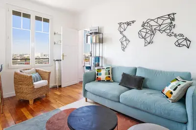 Coin salon dans l'établissement Appartement Lottin - Welkeys