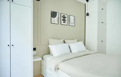 Un ou plusieurs lits dans un hébergement de l'établissement Luxury apartment 1min from Eiffel Tower