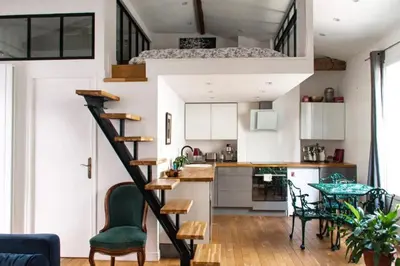 Cuisine ou kitchenette dans l'établissement Appartement type loft - 40m² Marais