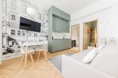 Télévision ou salle de divertissement dans l'établissement Appartement Moderne 1BR-4P - Guy Moquet