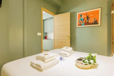 Un ou plusieurs lits dans un hébergement de l'établissement Appartement Moderne 1BR-4P - Guy Moquet