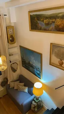 Coin salon dans l'établissement Superbe Duplex au Coeur de Montorgueil