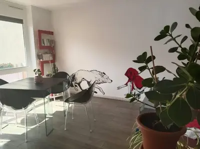 Coin salon dans l'établissement Appartement Street-art