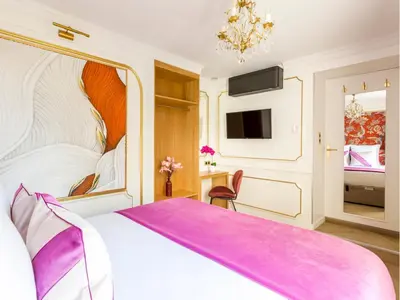 Un ou plusieurs lits dans un hébergement de l'établissement Merveil - Luxury Suite - Tour Eiffel - Bac I