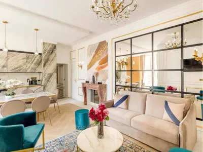 Cuisine ou kitchenette dans l'établissement Merveil - Luxury Suite - Tour Eiffel - Bac I