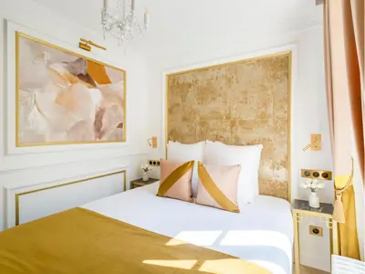 Un ou plusieurs lits dans un hébergement de l'établissement Merveil - Luxury Suite - Tour Eiffel - Bac II