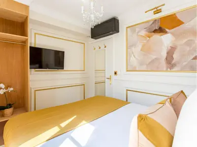 Un ou plusieurs lits dans un hébergement de l'établissement Merveil - Luxury Suite - Tour Eiffel - Bac II