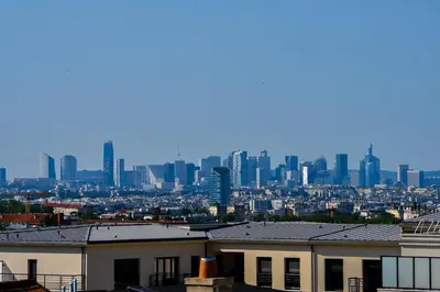 Vue générale sur Châtillon ou vue de la ville depuis l'appartement