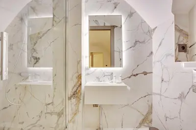 Salle de bains dans l'établissement Beautiful 1BR6P - Montorgueil RDC