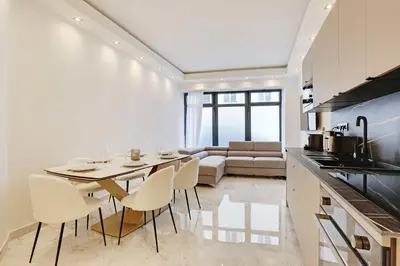 Coin salon dans l'établissement Beautiful 1BR6P - Montorgueil RDC