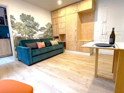 Cuisine ou kitchenette dans l'établissement Le studio Letac