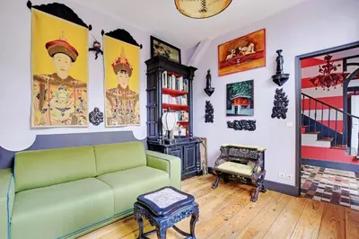 Coin salon dans l'établissement Pick A Flat's Townhouse in Montparnasse - Boulevard du Montparnasse
