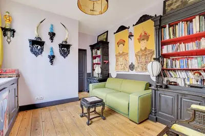 Coin salon dans l'établissement Pick A Flat's Townhouse in Montparnasse - Boulevard du Montparnasse