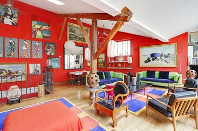 Coin salon dans l'établissement Pick A Flat's Townhouse in Montparnasse - Boulevard du Montparnasse