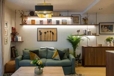 Coin salon dans l'établissement Magnifique appartement central 3 chambres / 3 BDR