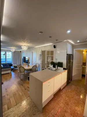 Coin salon dans l'établissement Appartement Belle Feuille