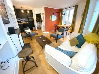 Coin salon dans l'établissement L'appartement Letac