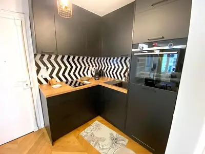 Cuisine ou kitchenette dans l'établissement L'appartement Letac