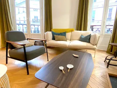 Coin salon dans l'établissement L'appartement Letac
