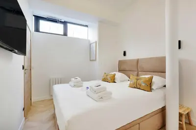 Un ou plusieurs lits dans un hébergement de l'établissement Superbe appartement - 2BR-6P - Bastille