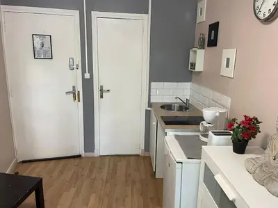 Cuisine ou kitchenette dans l'établissement Studio Montsouris