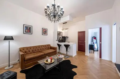 Coin salon dans l'établissement Villa Montmartre 4P-Sacré Cœur