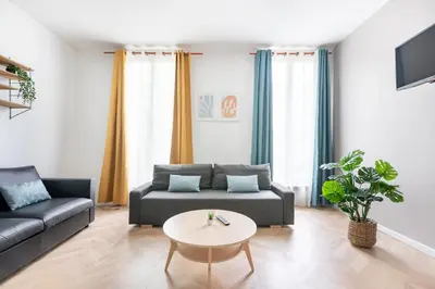 Coin salon dans l'établissement Nets Inn Apartments - Daumesnil