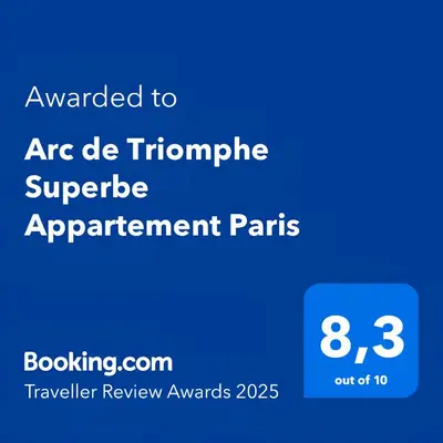 Certificat, récompense, panneau ou autre document affiché dans l'établissement Arc de Triomphe Superbe Appartement Paris Free Netflix