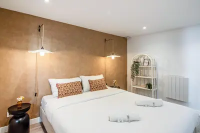 Un ou plusieurs lits dans un hébergement de l'établissement Appartement Pastourelle du Marais - Welkeys