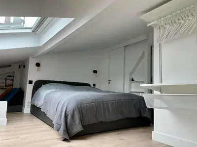 Un ou plusieurs lits dans un hébergement de l'établissement Le Monceau - Charmant appartement mezzanine Paris