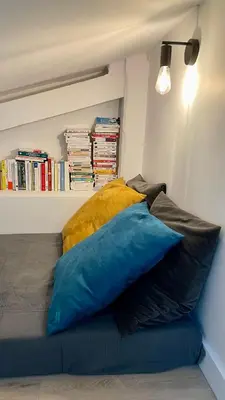 Un ou plusieurs lits dans un hébergement de l'établissement Le Monceau - Charmant appartement mezzanine Paris