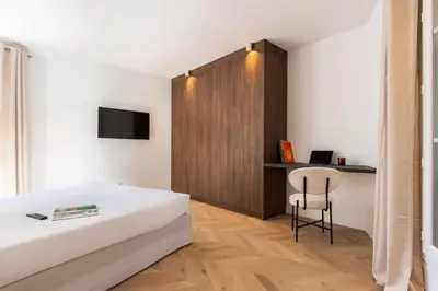 Un ou plusieurs lits dans un hébergement de l'établissement Central&Spacious 2BD Apart for 6
