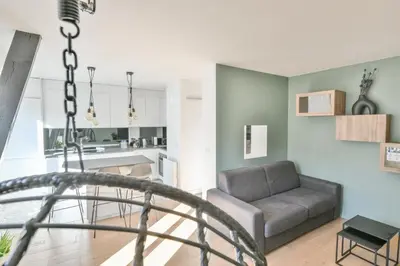 Coin salon dans l'établissement Paris Central 1 bedroom Apartment with AC
