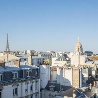 Eiffel Tower view terrace Saint Germain des Pres
