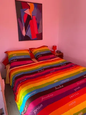 Un ou plusieurs lits dans un hébergement de l'établissement Joli appartement