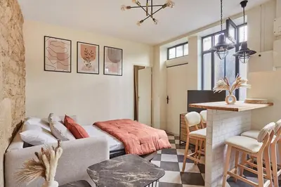 Coin salon dans l'établissement Apartment Center of Paris by Studio prestige