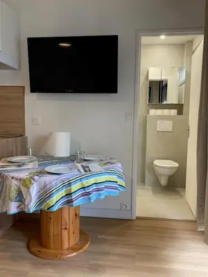 Salle de bains dans l'établissement Charmant Studio à Boulogne Nord proche porte d'Auteuil