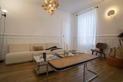Coin salon dans l'établissement Spacious & bright cocoon