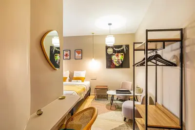 Coin salon dans l'établissement Lovely apartment in the heart of Paris